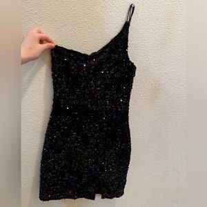 Black Mini Sequin Dress